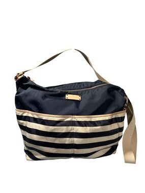 Kate Spade Chelsea Nautical Stripe Nylon Diaper Bag Navy Cream Red Lining